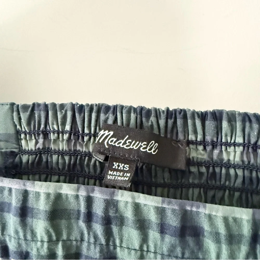 Madewell Hopewell‎ puff sleeve Crop Top in plaid XXS